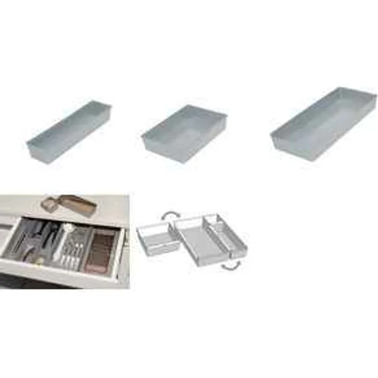 ok Schubladeneinsatz, (B)80 x (T)300 x (H)50 mm, PP, silber