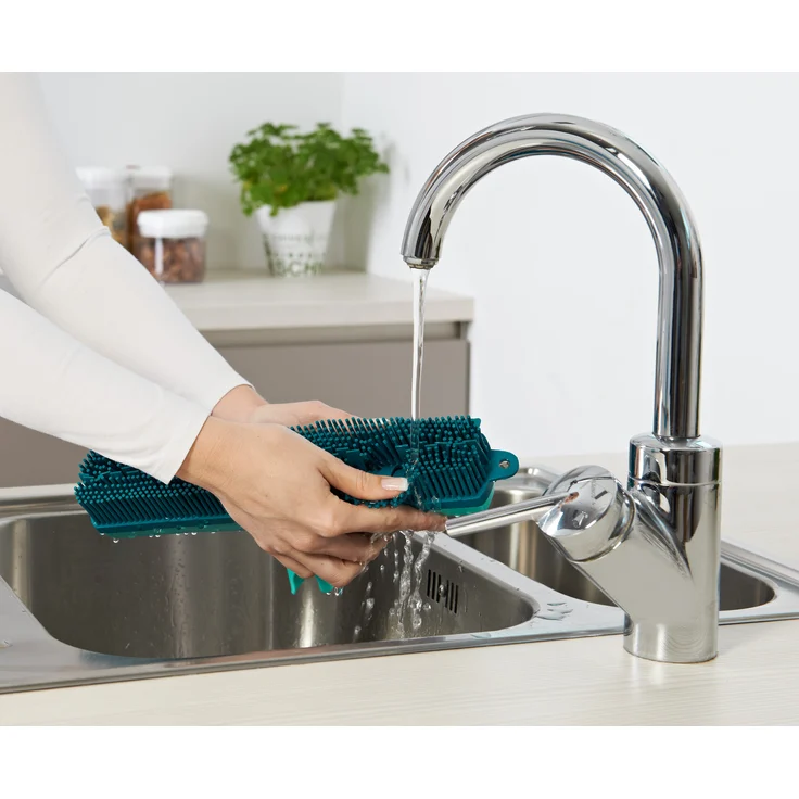 Leifheit Gummibesen Click System mit hygienischen Supraborsten, Besen für Innen- und Außenbereich, Besen mit Gummiborsten für gründliche Reinigung – Bild 5