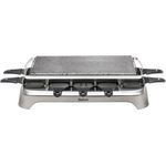 Tefal PR457B Pierrade Raclette-Grill, Steinplatte, 1350W, 10 Raclettepfännchen, Spülmaschinengeeignet, Antihaftbeschichtung, Grey Pepper, grau