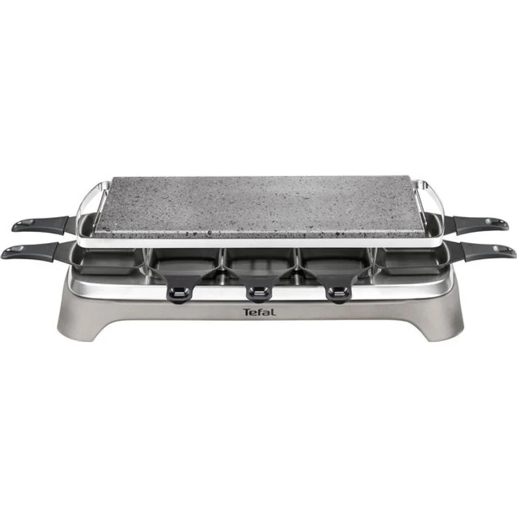 Tefal PR457B Pierrade Raclette-Grill, Steinplatte, 1350W, 10 Raclettepfännchen, Spülmaschinengeeignet, Antihaftbeschichtung, Grey Pepper, grau – Bild 1