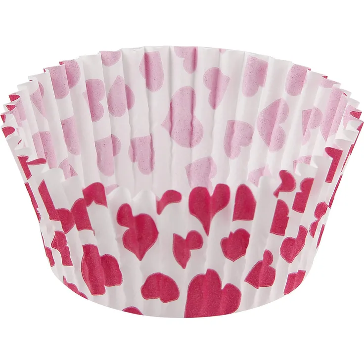 Zenker 50 Papierbackförmchen, Muffinförmchen, Herzen, Papier, Mehrfarbig, Ø 50 x 30 mm, Einheiten