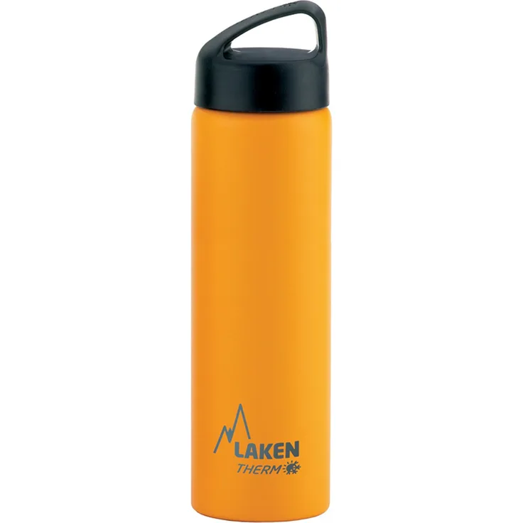 Laken Unisex – Erwachsene Classic Thermo 0,75 Liter, BPA frei, wiederverwendbar, recyelbar (breite Öffnung) Lakenflasche 0,75 l, gelb, 0.75
