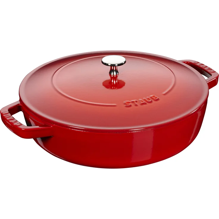 Staub Bräter mit Chistera, Induktionsgeeignet, Gusseisen, Kirschrot, 24 cm, 1 Einheiten – Bild 1
