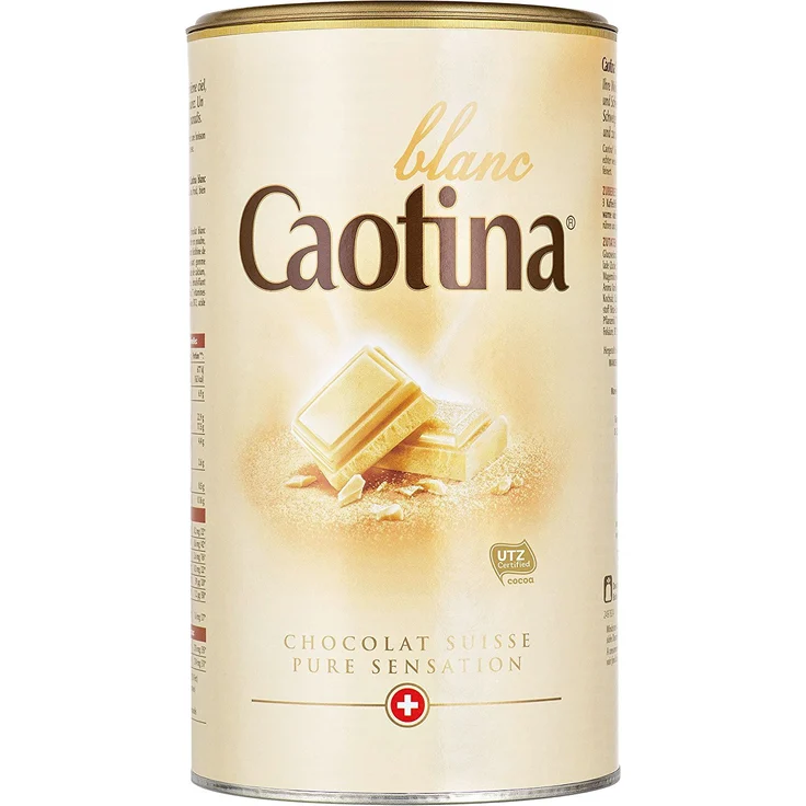Caotina Blanc Weiße schweizer Schokolade Pulver Trinkschokolade 500g
