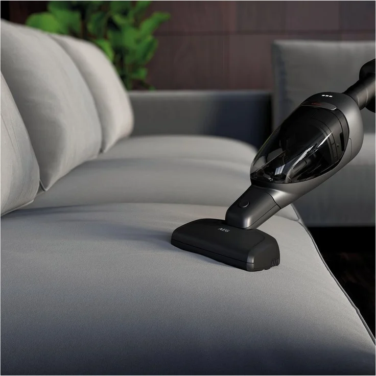 AEG QX9-1-ANIM Handstaubsauger, 55 min Akkubetrieb, LED-Frontlicht, 180° Drehgelenk, Bürstenreinigungsfunktion, freistehend, Shale Grey  – Bild 8