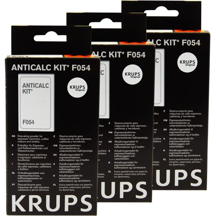 Krups Anticalc Kit F054 Entkalker, Kalkreiniger, Kalkentferner, 3er Pack