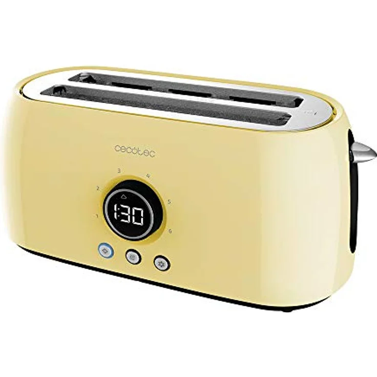Cecotec Tostadora digital ClassicToast 8000, 2 Extra breiten und langen Schlitzen, 1500W, 6 Bräunungsstufen, inkl. Brötchenaufsatz, yellow double  – Bild 1