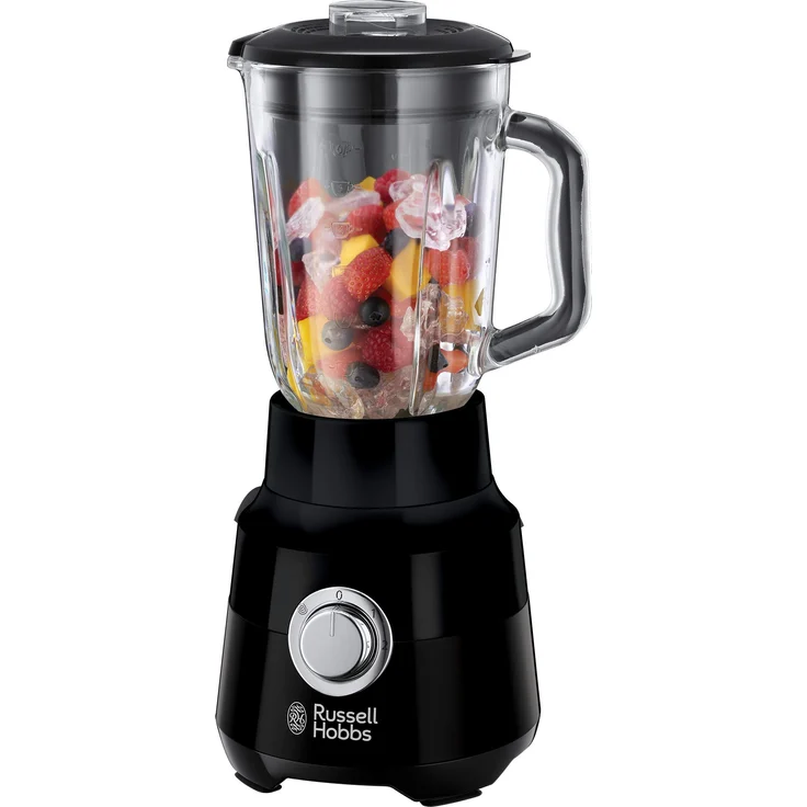 Russell Hobbs Glas-Standmixer Matt Schwarz (1,5l Fassungsvermögen, 2 Geschwindigkeitsstufen und Impulsfunktion, 4-flügeliges herausnehmbares Edelstahlmesser) 24722-56 – Bild 1