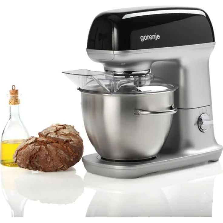 Gorenje MMC1000RLBK Küchenmaschine, 1000W, 4,5L, 7 Geschwindigkeiten, silber, schwarz