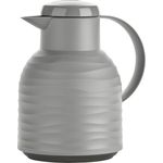 Emsa N4010900 Samba Wave Isolierkanne 1,0 Liter stone Quick-Press Kunststoff, Glas-Isolierkolben, Kaffeekanne: 12h heiß-24h kalt, made in Germany, 100 % dicht, stone