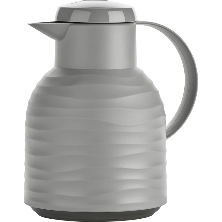 Emsa N4010900 Samba Wave Isolierkanne 1,0 Liter stone Quick-Press Kunststoff, Glas-Isolierkolben, Kaffeekanne: 12h heiß-24h kalt, made in Germany, 100 % dicht, stone – Bild 1