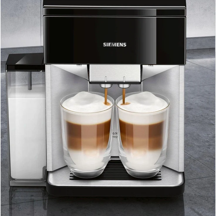 Siemens TQ507D02 EQ.500 integral Kaffeevollautomat, einfache Bedienung, integriertes Mahlwerk und Milchsystem, zwei Tassen gleichzeitig, 1.5, weiß – Bild 2