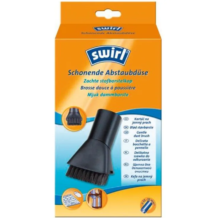 Swirl Schonende Abstaubdüse (Staubsaugerdüse mit weichem Bürstenkranz, 32mm-35mm, Passend z.B. für Miele, Siemens, Bosch, Philips, Kärcher, AEG, Samsung, Rowenta)