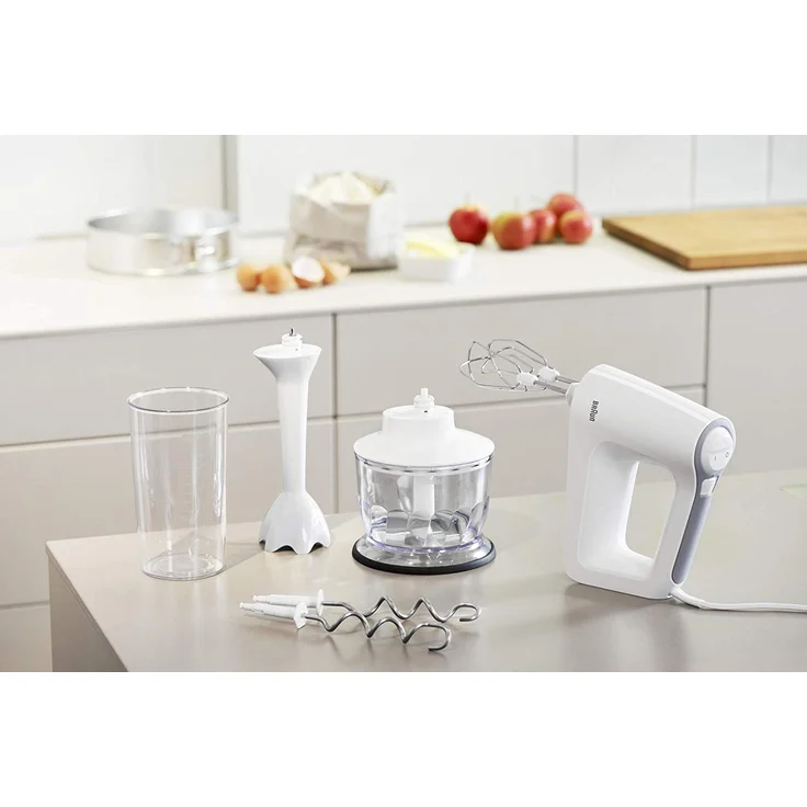 Braun Multimix 3HM3135 Handrührgerät, 500 Watt, Knethaken, weiß – Bild 3