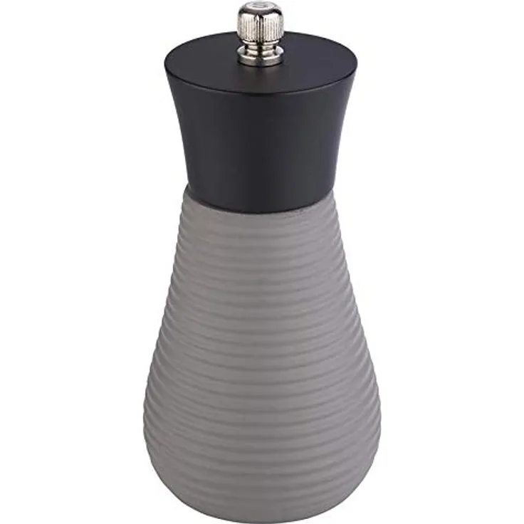 APS Salzmühle „Element“ – Premium Salzspender mit einem Mahlwerk aus Edelstahl und Holzdeckel – Der Mahlgrad ist stufenlos einstellbar 7,5 x 15,5cm