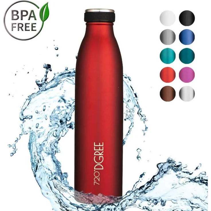 Trinkflasche Doppelwandig Edelstahl 750ml Isolierflasche 720°DGREE milkyBottle imperial red – Bild 1