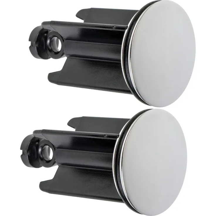Universal Waschbeckenstöpsel, Ø 40 mm Chrom Abflussstopfen, 2 Pack, aus Messing, mit Gummi Dichtung, für Waschbecken im Bad und Bidets, Höhenverstellbarer Stöpsel, Rostfrei und Leck-frei,Ablaufstöpsel