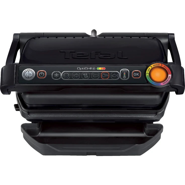 Tefal GC712812 Optigrill+, Kontaktgrill, antihaftbeschichtet, 2000 Watt, 6 automatische Programme, 1 manuelles Programm mit 4 Temperatureinstellungen, Grillfläche 33 x 20 cm, Warmhaltefunktion, schwarz – Bild 2
