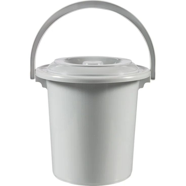 CURVER Eimer mit Deckel 10L in hellgrau, Plastik, 31 x 31 x 32 cm