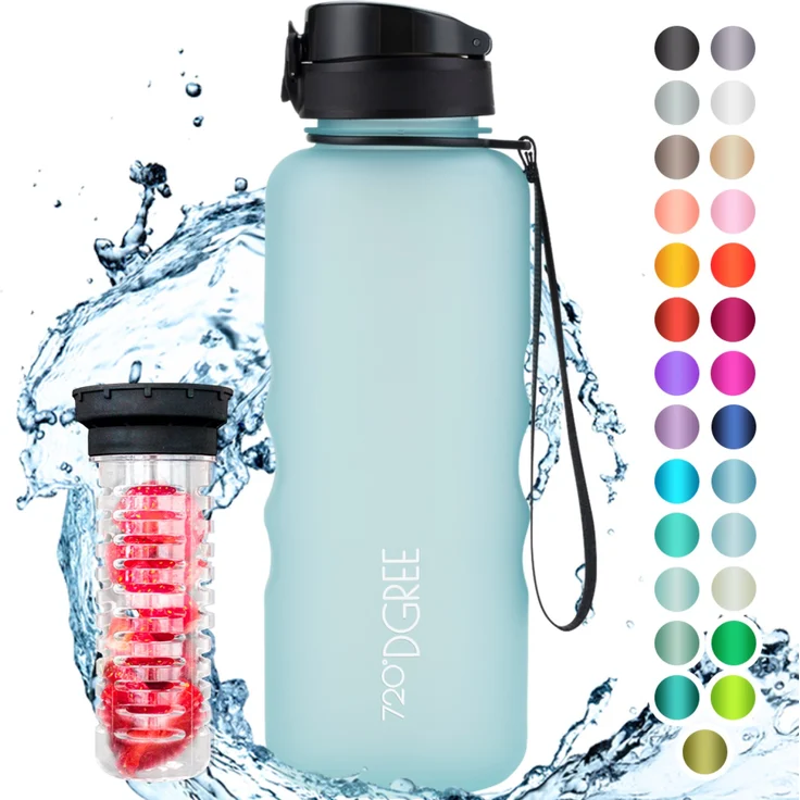 Trinkflasche Wasserflasche Fruchteinsatz 1,5L - BPA Frei uberBottle 720 DGREE ice blue – Bild 1