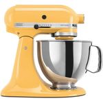 KitchenAid Artisan 5KSM175PSEBF Küchenmaschine mit Direktantrieb, 300W, 4,8 L Edelstahlschüssel, inkl. 3 L polierte Schüssel, Spritzschutz, 10 Geschwindigkeiten, butterblume, Serie: 5KSM175PS