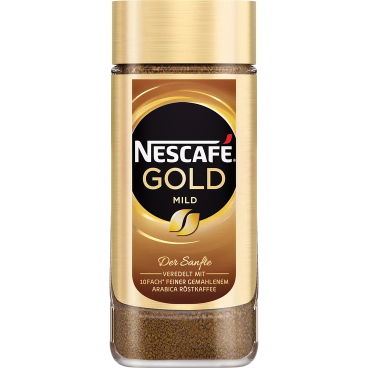Nescafé Gold Mild, löslicher Bohnenkaffee aus erlesenen Kaffeebohnen, Instant-Pulver, koffeinhaltig und aromatisch, 1er Pack (1 x 200g) – Bild 1