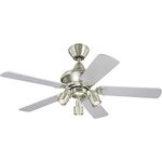 Westinghouse Kingston 7211440 Deckenventilator, A++ to E, Metall, GU10, gebürstetes aluminium, 105 x 105 x 47 cm