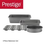 Prestige 66931 Tough & Strong Backformen, verstärkt, antihaftbeschichteter Stahl, 8-teilig, stahl, 4 piece bakeware set