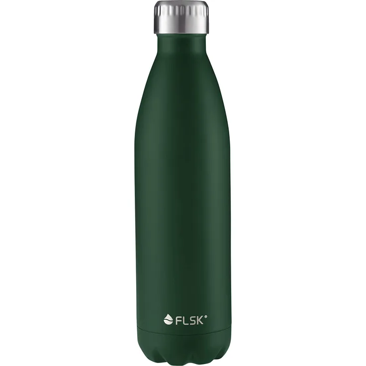 FLSK das Original Trinkflasche Thermoflasche Isolierflasche hält 18h heiß - 24h kalt BPA-frei Edelstahl (750ml, Forest)