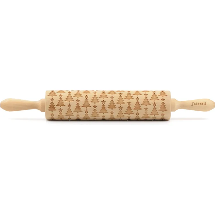 Folkroll 3D-Motiv-Teigrolle 43 cm Christbaum