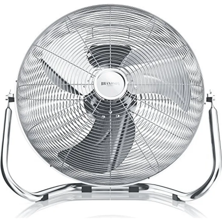 Brandson Windmaschine Retro Stil 160 Watt - Ventilator in Chrom - Standventilator 50 cm - Bodenven