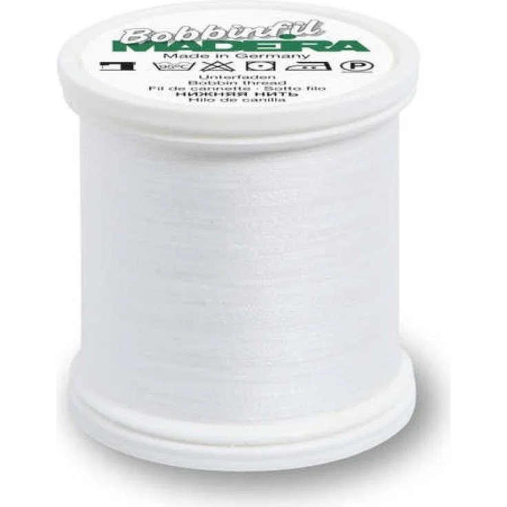 MADEIRA Nähgarn 100% Polyester 1001 1000m Nähmaschine, weiß – Bild 1