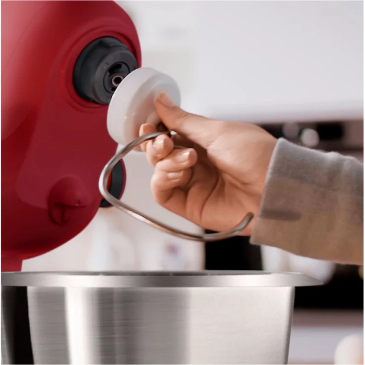Bosch MUMS2ER01 Küchenmaschine, 700W, 3,8L Schüssel, 4 Geschwindigkeiten, inkl. Patisserie-Set, Durchlaufschnitzler, rot, Serie: MUM2 – Bild 6