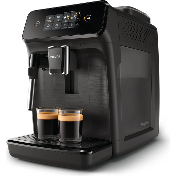 Philips EP1220-00 Serie Kaffeevollautomat, OneTouch-Bedienung, 12-stufiger Mahlgrad, Display, 1500 Watt, schwarz matt, mit Milchsystem und integriertem Mahlwerk – Bild 2