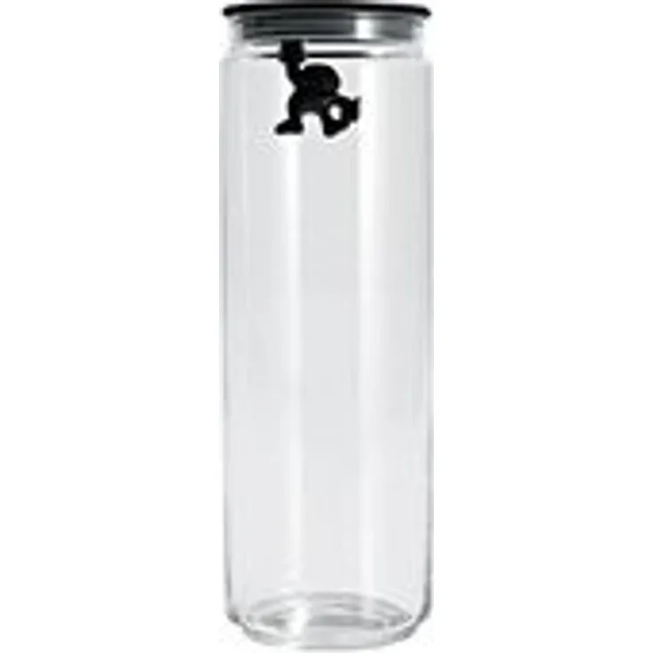 Alessi Gianni Küchendose aus Glas mit abgedichtem Deckel, thermoplastischem Harz, schwarz