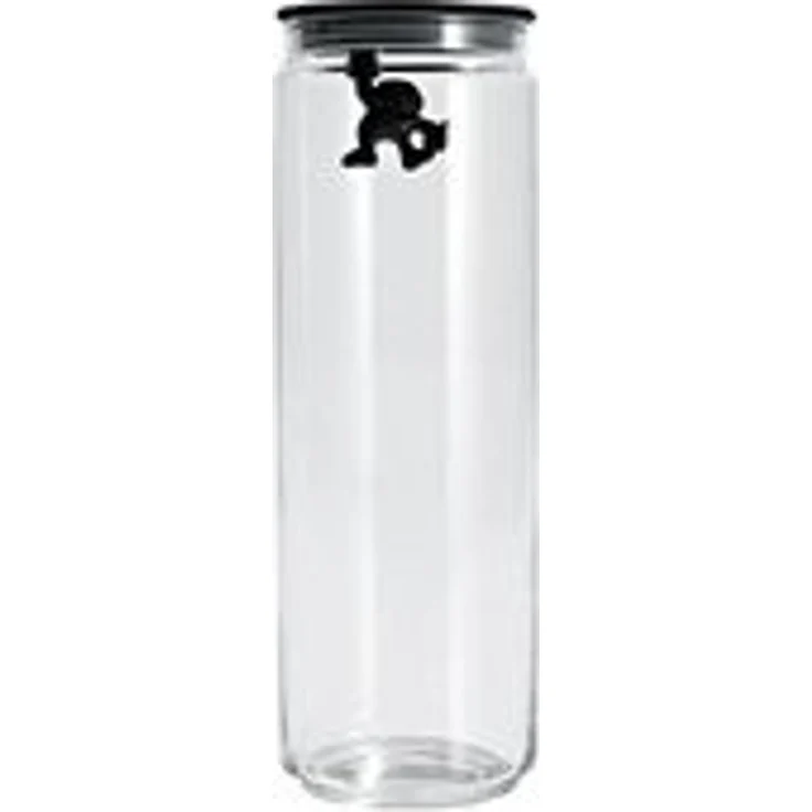 Alessi Gianni Küchendose aus Glas mit abgedichtem Deckel, thermoplastischem Harz, schwarz