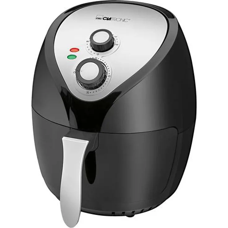 Clatronic FR 3699 H Heißluft-Fritteuse, 3,6 L, stufenlos regelbarer Thermostat, 30-Minuten-Timer mit Endsignal, 2 Kontrolleuchten