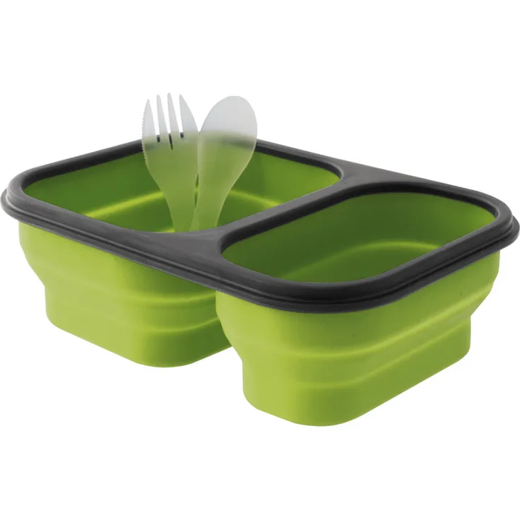 Lunchbox faltbares Silikon 21 x 15 cm grün Größe M