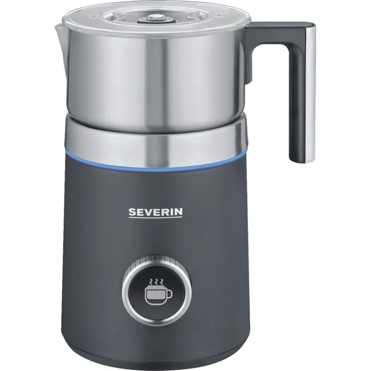 Severin SM 3587 Spuma 700 Plus, Induktions-Milchaufschäumer Spuma 700 Plus, ca. 700 ml, ca. 500 W, innovativer 360°-LED Leuchtring, Dreh-Drück Display, 13 Programme, spülmaschinengeeigneter Milchbehälter