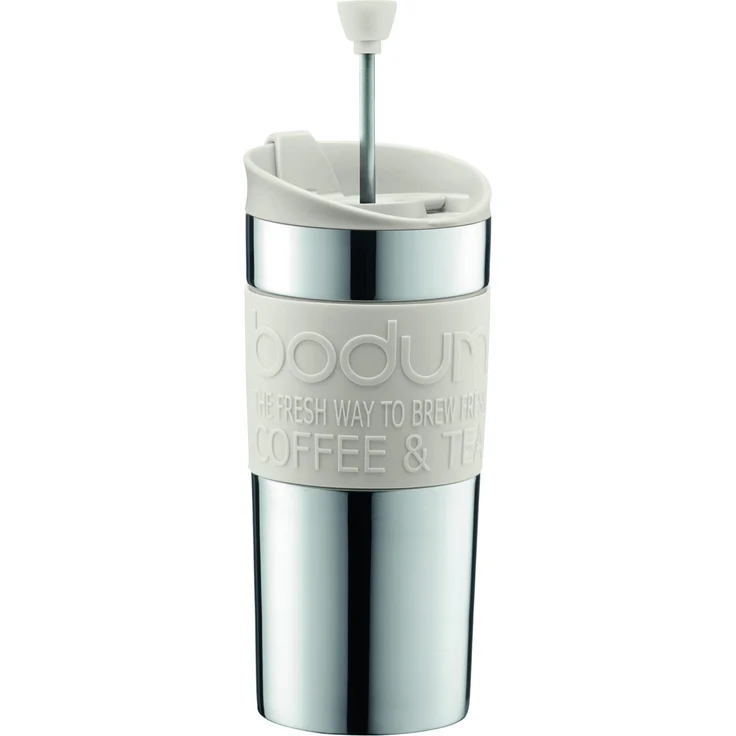 Bodum TRAVEL PRESS Kaffeebereiter (French Press System, Doppelwandig, 0,35 liters) cremefarben – Bild 1