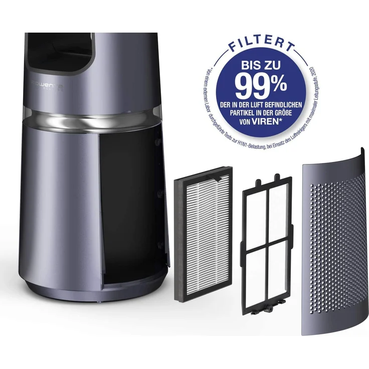 Rowenta Eclipse 2-in-1 Luftreiniger und Ventilator, 12 Stufen, Timer, verzögerte Startfunktion, Fernbedienung, anthrazit (QU5030F0) – Bild 2