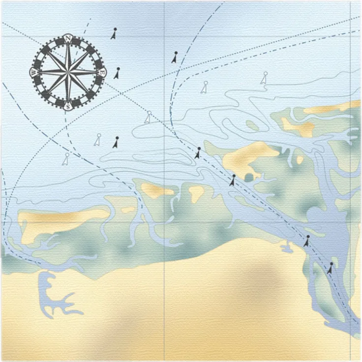 servietten Beach 33 cm Papier blau 20 Stück