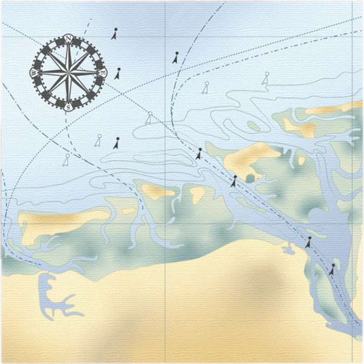 servietten Beach 33 cm Papier blau 20 Stück