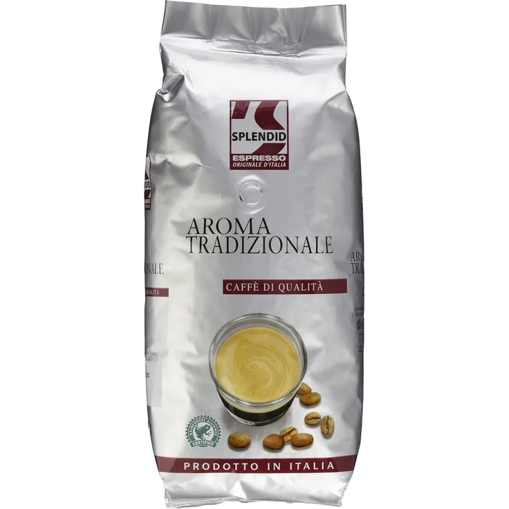 Splendid Espresso Originale d’Italia Tradizionale, 1kg Bohnenkaffee, ganze Bohne, intensiver Espresso mit kräftigem Geschmack