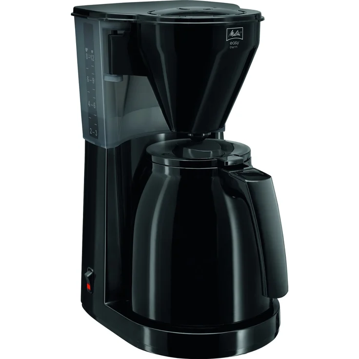 Melitta Easy Therm 1010-06, Filterkaffeemaschine mit Thermkanne, Kompaktes Design, Schwarz – Bild 1