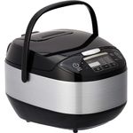 AmazonBasics ? Reiskocher, Multifunktionsgerät mit Timer-, Warmhalte- und Dampfgarfunktion, 890 W, 5,0 l, Schwarz