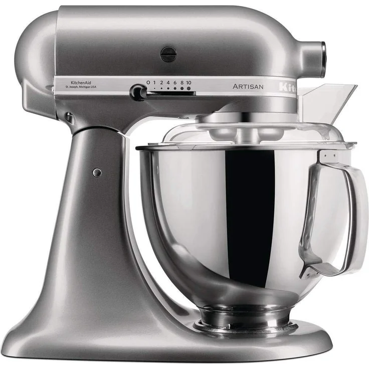 KitchenAid Artisan 5KSM175PSECU Küchenmaschine mit Direktantrieb, 300W, 4,8L Edelstahlschüssel, kontursilber, Serie: 5KSM175PS – Bild 1