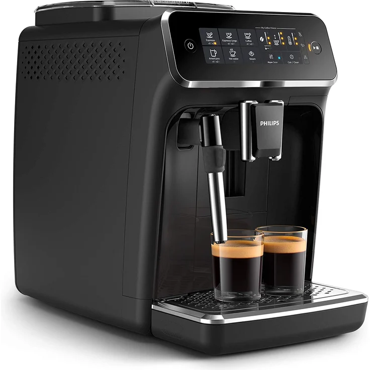 Philips 3200 Serie EP3221-40 Kaffeevollautomat, 4 Kaffeespezialitäten, Schwarz-Klavierlack-schwarz, mit Milchsystem und integriertem Mahlwerk – Bild 3