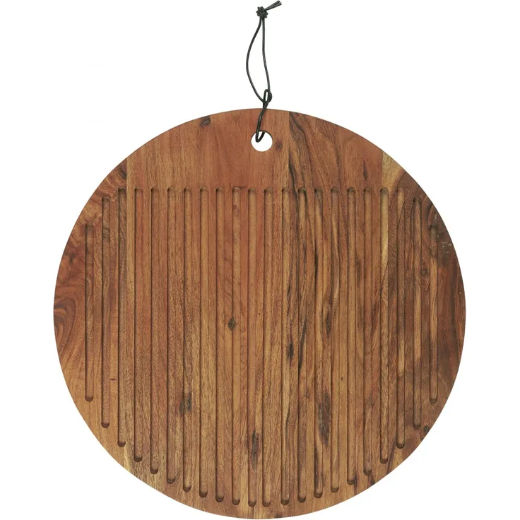 Schneidebrett Schneidbrett mit Rillen Holz Brett Rund 40cm Ib Laursen 17001-00