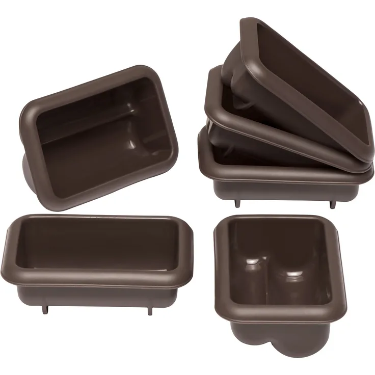 Lurch FlexiForm Mini Stollen Silikonbackformen, 6er Set, Silikon, Braun, 9.1 x 5.6 x 3.9 cm